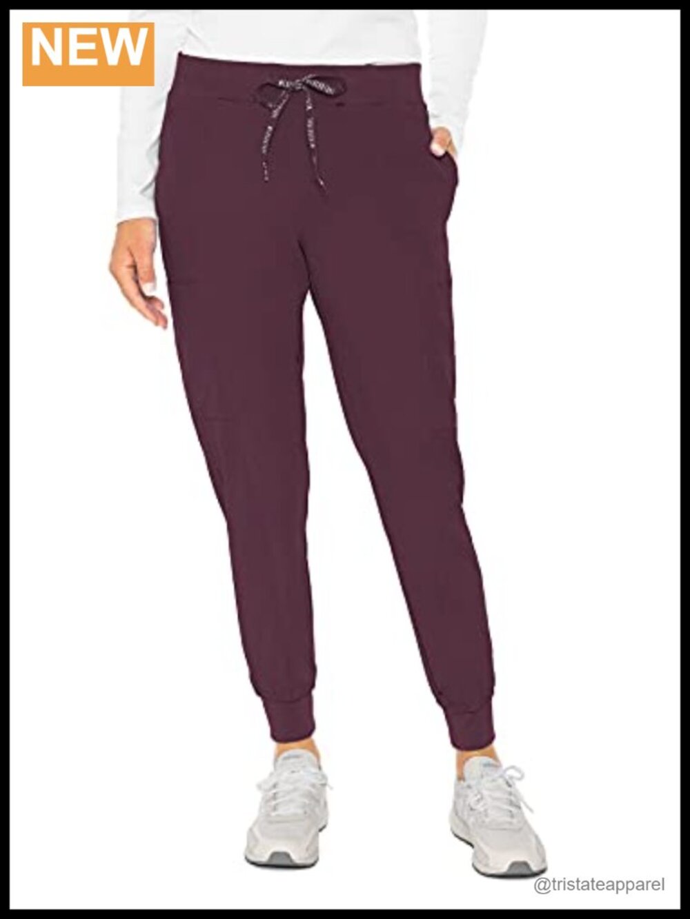 Scrub Jogger Pants Mid Rise Pull On with Pockets Moisture Wicking